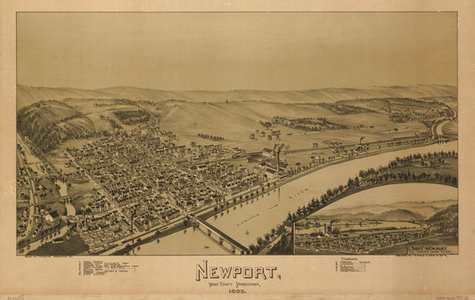 Newport, Perry County, Pennsylvania, 1895 (1895) – Historic Bird’s-Eye View Panorama Print