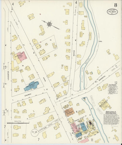 Sanborn Fire Insurance Map from Perry, Wyoming County, New York (1913), Sheet #0008 - Complete Map Set gallery image, historic Sanborn map, vintage wall art, Perry Wyoming