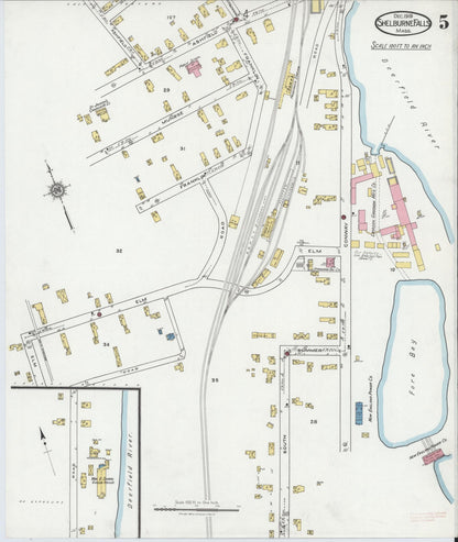 Sanborn Fire Insurance Map from Shelburne Falls, Franklin County, Massachusetts (1919), Sheet #0005 - Complete Map Set gallery image, historic Sanborn map, vintage wall art, Massachusetts Massachusetts
