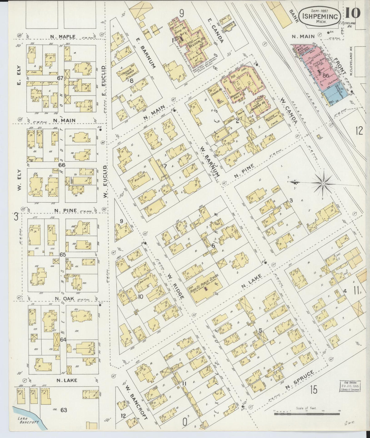 Sanborn Fire Insurance Map from Ishpeming, Marquette County, Michigan (1897), Sheet #0010 - Complete Map Set gallery image, historic Sanborn map, vintage wall art, Michigan Michigan