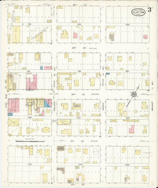 Sanborn Fire Insurance Map from Clayton, Union County, New Mexico (1913), Sheet #0003 - Historic Sanborn Fire Insurance Map Print, vintage old map wall art, antique decor, genealogy gift, New Mexico New Mexico map
