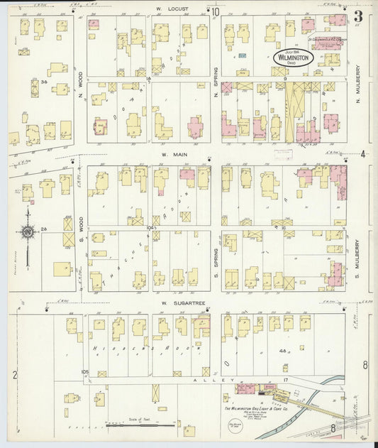 Sanborn Fire Insurance Map from Wilmington, Clinton County, Ohio (1914), Sheet #0003 - Historic Sanborn Fire Insurance Map Print, vintage old map wall art, antique decor, genealogy gift, Ohio Ohio map