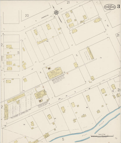Sanborn Fire Insurance Map from Roseburg, Douglas County, Oregon (1920), Sheet #0003 - Complete Map Set gallery image, historic Sanborn map, vintage wall art, Oregon Oregon