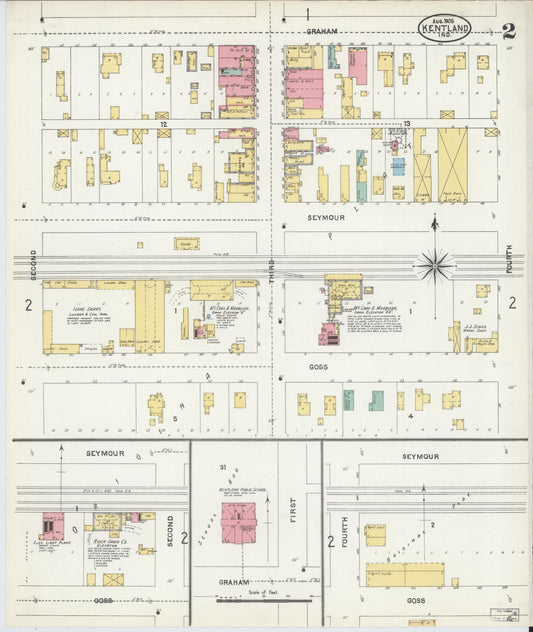 Sanborn Fire Insurance Map from Kentland, Newton County, Indiana (1905), Sheet #0002 - Historic Sanborn Fire Insurance Map Print, vintage old map wall art, antique decor, genealogy gift, Indiana Indiana map