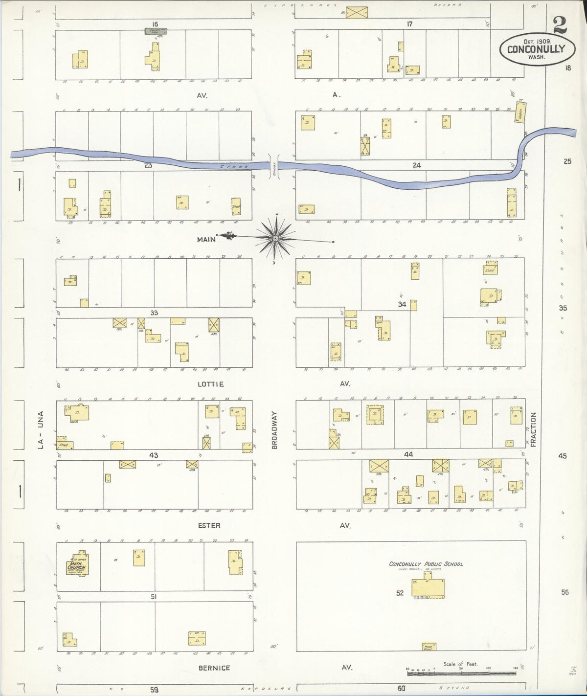 Sanborn Fire Insurance Map from Conconully, Okanogan County, Washington (1909), Sheet #0002 - Historic Sanborn Fire Insurance Map Print, vintage old map wall art, antique decor, genealogy gift, Washington Washington map