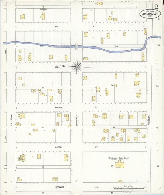 Sanborn Fire Insurance Map from Conconully, Okanogan County, Washington (1909), Sheet #0002 - Historic Sanborn Fire Insurance Map Print, vintage old map wall art, antique decor, genealogy gift, Washington Washington map