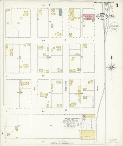 Sanborn Fire Insurance Map from Junction City, Lane County, Oregon (1908), Sheet #0003 - Complete Map Set gallery image, historic Sanborn map, vintage wall art, Oregon Oregon