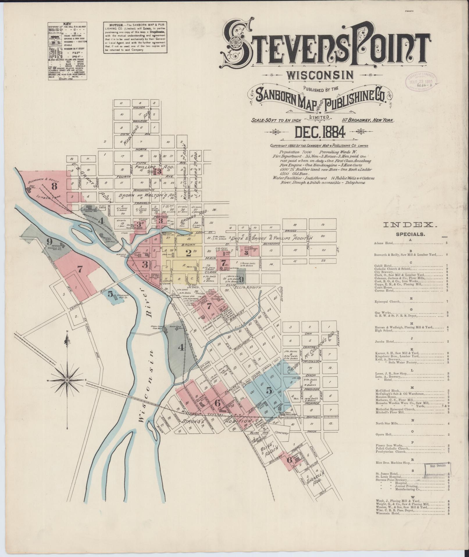 Stevens Point, Portage County, Wisconsin (1884) – Sanborn Fire Insurance Map – Map View
