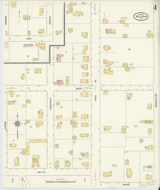Sanborn Fire Insurance Map from Wilson, Niagara County, New York (1911), Sheet #0004 - Historic Sanborn Fire Insurance Map Print, vintage old map wall art, antique decor, genealogy gift, New York New York map