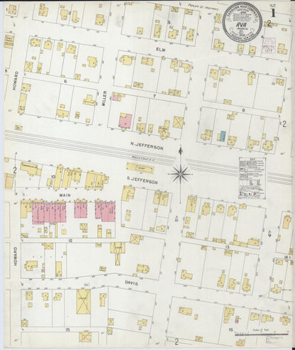 Sanborn Fire Insurance Map from Ava, Jackson County, Illinois (1902), Sheet #0001 - Complete Map Set gallery image, historic Sanborn map, vintage wall art, Illinois Illinois
