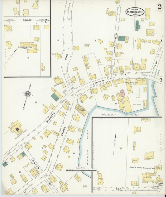 Sanborn Fire Insurance Map from Manchester, Essex County, Massachusetts. (1909), Sheet 2 – Historic Sanborn Fire Insurance Map Print
