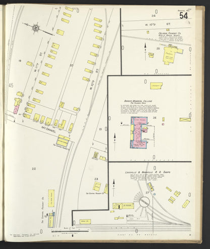 Sanborn Fire Insurance Map from Anniston, Calhoun County, Alabama (1925), Sheet #0054 - Complete Map Set gallery image, historic Sanborn map, vintage wall art, Alabama Alabama