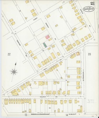 Sanborn Fire Insurance Map from Washington, Washington County, Pennsylvania (1904), Sheet #0021 - Complete Map Set gallery image, historic Sanborn map, vintage wall art, Sanborn Fire Insurance Map from Washington Washington