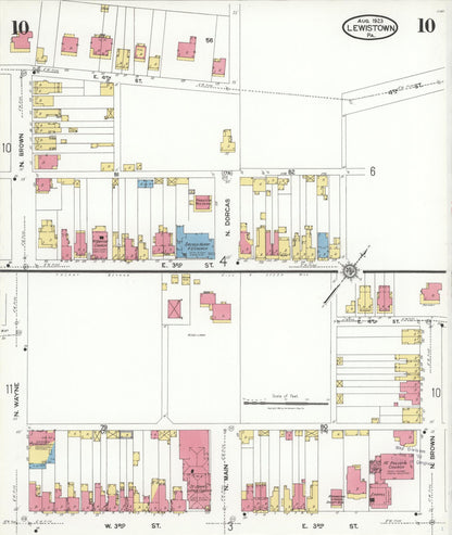 Sanborn Fire Insurance Map from Lewistown, Mifflin County, Pennsylvania (1923), Sheet #0010 - Complete Map Set gallery image, historic Sanborn map, vintage wall art, Pennsylvania Pennsylvania