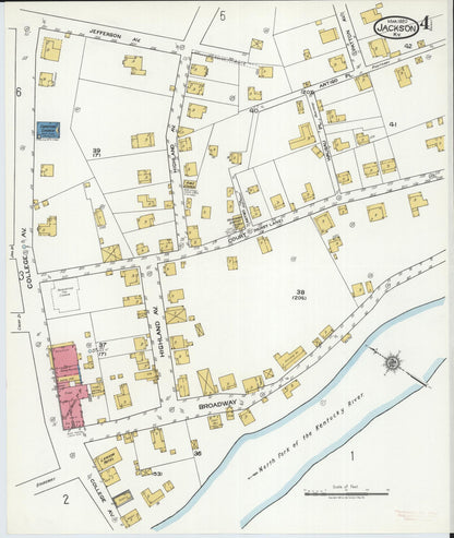 Sanborn Fire Insurance Map from Jackson, Breathitt County, Kentucky (1920), Sheet #0004 - Complete Map Set gallery image, historic Sanborn map, vintage wall art, Kentucky Kentucky