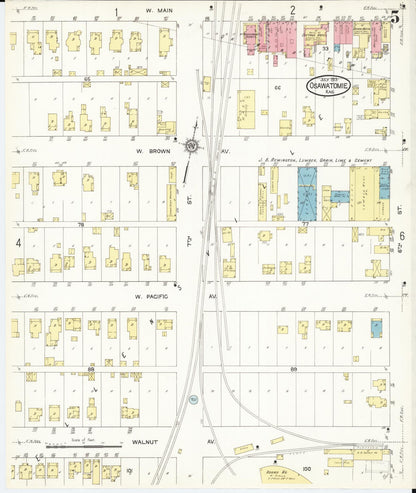 Sanborn Fire Insurance Map from Osawatomie, Miami County, Kansas (1913), Sheet #0005 - Complete Map Set gallery image, historic Sanborn map, vintage wall art, Kansas Kansas