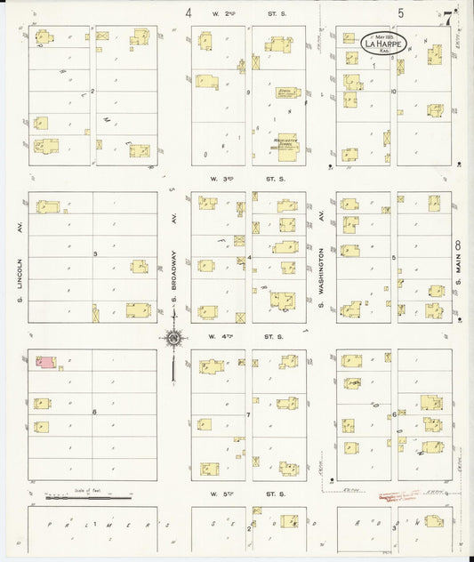 Sanborn Fire Insurance Map from La Harpe, Allen County, Kansas (1915), Sheet #0007 - Historic Sanborn Fire Insurance Map Print, vintage old map wall art, antique decor, genealogy gift, Kansas Kansas map
