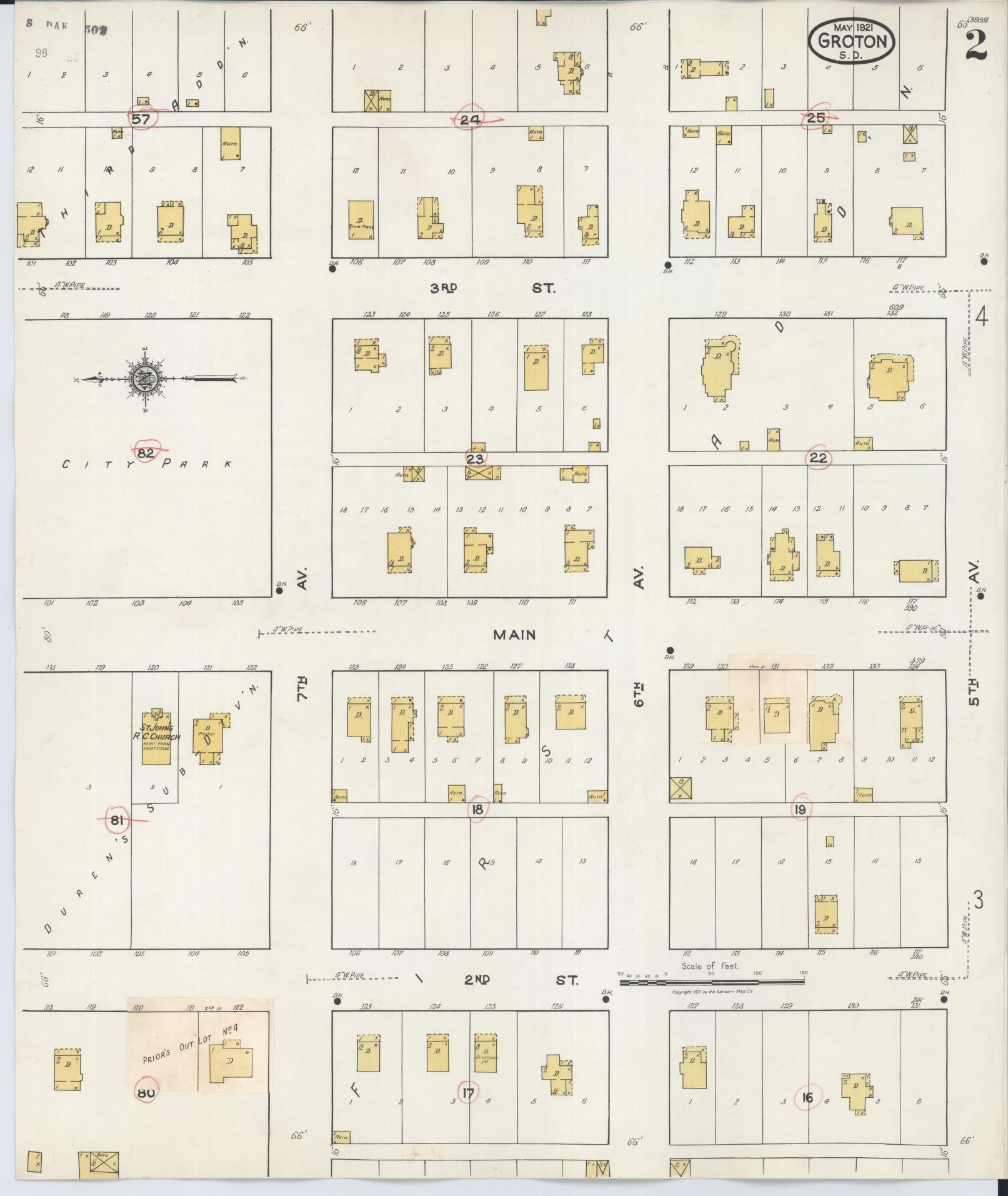 Sanborn Fire Insurance Map from Groton, Brown County, South Dakota (1930), Sheet #0002 - Complete Map Set gallery image, historic Sanborn map, vintage wall art, South Dakota South Dakota