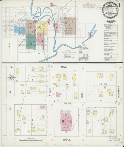 Sanborn Fire Insurance Map from Austin, Mower County, Minnesota (1892), Sheet #0001 - Complete Map Set gallery image, historic Sanborn map, vintage wall art, Minnesota Minnesota