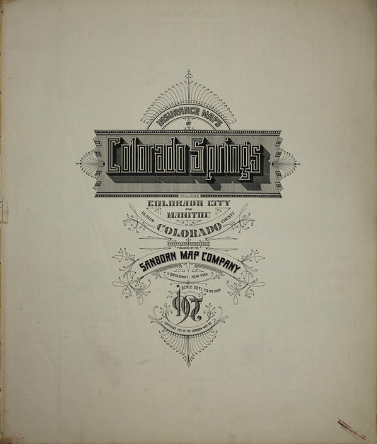 Sanborn Fire Insurance Map from Colorado Springs, El Paso County, Colorado. (1907) – Historic Sanborn Fire Insurance Map Print