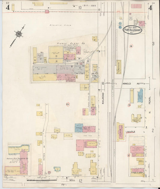 Sanborn Fire Insurance Map from Port Allegany, McKean County, Pennsylvania (1940), Sheet #0004 - Historic Sanborn Fire Insurance Map Print, vintage old map wall art, antique decor, genealogy gift, Pennsylvania Pennsylvania map