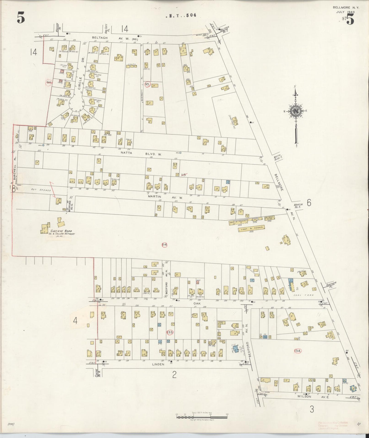 Sanborn Fire Insurance Map from Bellmore, Nassau County, New York (1945), Sheet #0005 - Complete Map Set gallery image, historic Sanborn map, vintage wall art, New York New York