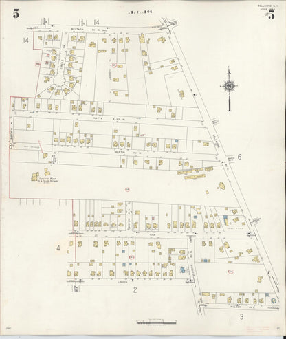 Sanborn Fire Insurance Map from Bellmore, Nassau County, New York (1945), Sheet #0005 - Complete Map Set gallery image, historic Sanborn map, vintage wall art, New York New York