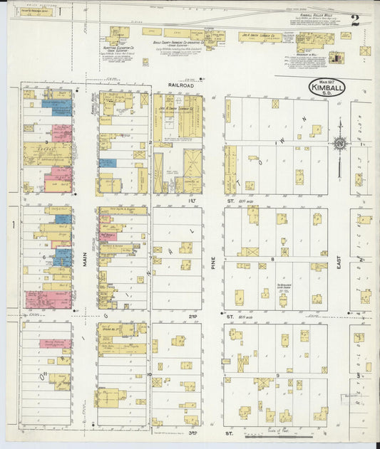 Sanborn Fire Insurance Map from Kimball, Brule County, South Dakota (1917), Sheet #0002 - Historic Sanborn Fire Insurance Map Print, vintage old map wall art, antique decor, genealogy gift, South Dakota South Dakota map