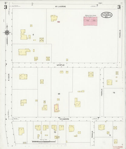 Sanborn Fire Insurance Map from Sardis, Panola County, Mississippi (1925), Sheet #0003 - Complete Map Set gallery image, historic Sanborn map, vintage wall art, Mississippi Mississippi
