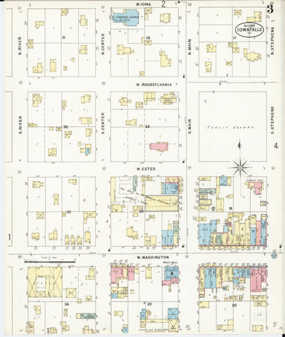 Sanborn Fire Insurance Map from Iowa Falls, Hardin County, Iowa (1897), Sheet #0003 - Historic Sanborn Fire Insurance Map Print