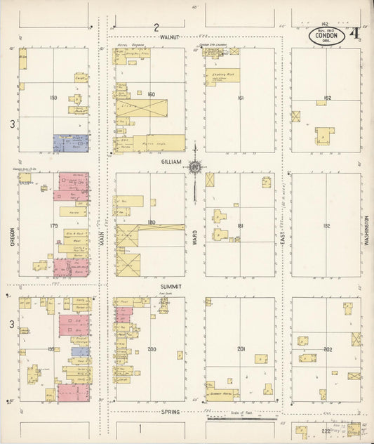 Sanborn Fire Insurance Map from Condon, Gilliam County, Oregon (1910), Sheet #0004 - Historic Sanborn Fire Insurance Map Print, vintage old map wall art, antique decor, genealogy gift, Oregon Oregon map