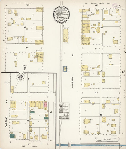 Sanborn Fire Insurance Map from Vina, Tehama County, California. (1893) – Historic Sanborn Fire Insurance Map Print