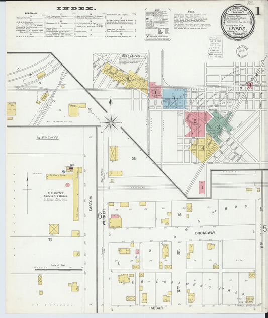 Sanborn Fire Insurance Map from Leipsic, Putnam County, Ohio (1900), Sheet #0001 - Historic Sanborn Fire Insurance Map Print, vintage old map wall art, antique decor, genealogy gift, Ohio Ohio map