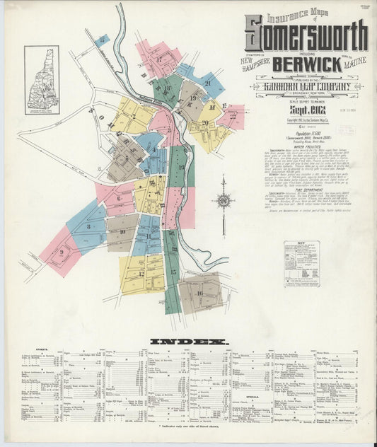 Sanborn Fire Insurance Map from Somersworth, Strafford County, New Hampshire. (1912) – Historic Sanborn Fire Insurance Map Print