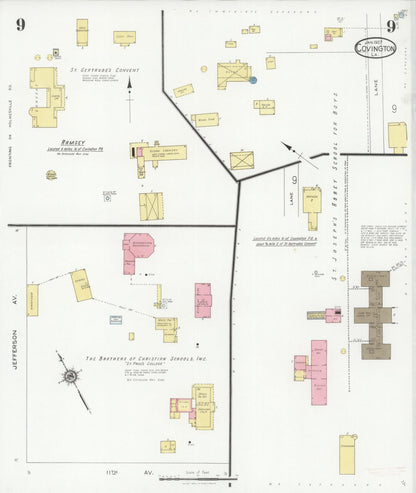 Sanborn Fire Insurance Map from Covington, Saint Tammany Parish, Louisiana (1927), Sheet #0009 - Complete Map Set gallery image, historic Sanborn map, vintage wall art, Louisiana Louisiana