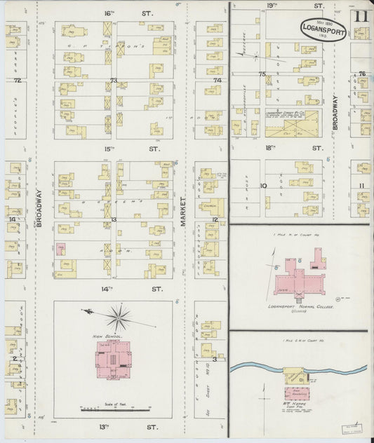 Sanborn Fire Insurance Map from Logansport, Cass County, Indiana (1890), Sheet #0011 - Historic Sanborn Fire Insurance Map Print, vintage old map wall art, antique decor, genealogy gift, Indiana Indiana map