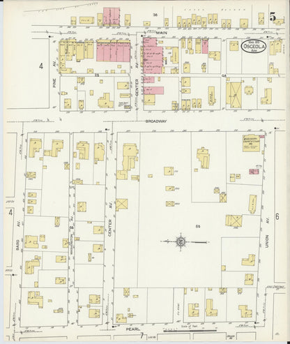 Sanborn Fire Insurance Map from Osceola, Mississippi County, Arkansas (1913), Sheet #0005 - Complete Map Set gallery image, historic Sanborn map, vintage wall art, Arkansas Arkansas