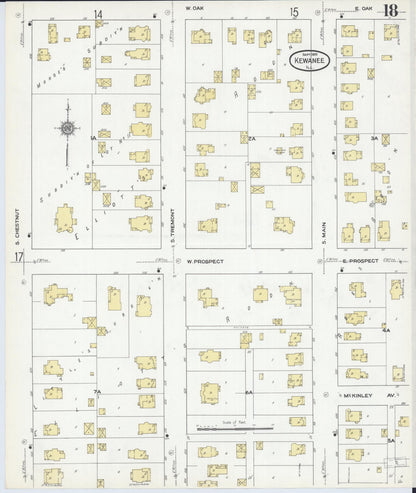 Sanborn Fire Insurance Map from Kewanee, Henry County, Illinois (1910), Sheet #0018 - Complete Map Set gallery image, historic Sanborn map, vintage wall art, Illinois Illinois