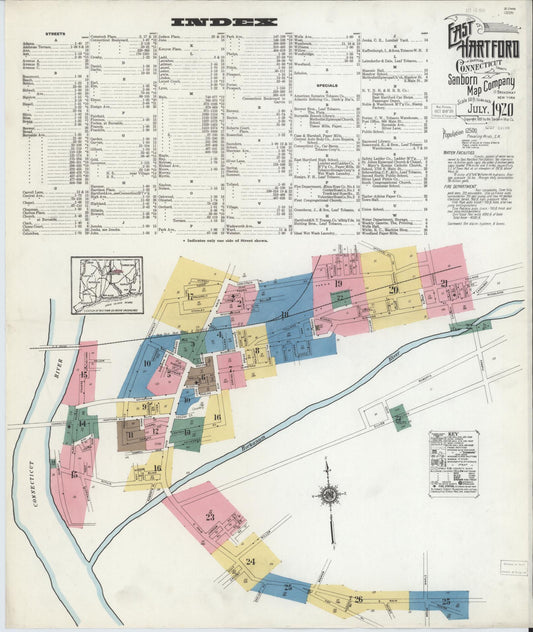 Sanborn Fire Insurance Map from East Hartford, Hartford County, Connecticut. (1920) – Historic Sanborn Fire Insurance Map Print