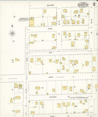 Sanborn Fire Insurance Map from Hood River, Hood River County, Oregon (1905), Sheet #0002 - Complete Map Set gallery image, historic Sanborn map, vintage wall art, Oregon Oregon