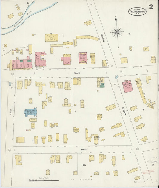 Sanborn Fire Insurance Map from Trumansburg, Tompkins County, New York (1905), Sheet #0002 - Historic Sanborn Fire Insurance Map Print, vintage old map wall art, antique decor, genealogy gift, New York New York map