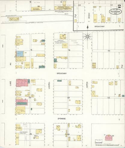 Sanborn Fire Insurance Map from Reardan, Lincoln County, Washington (1902), Sheet #0002 - Complete Map Set gallery image, historic Sanborn map, vintage wall art, Washington Washington