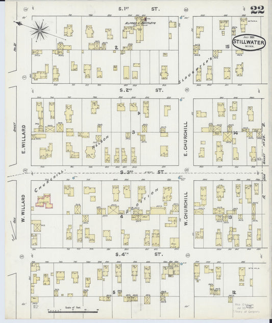Sanborn Fire Insurance Map from Stillwater, Washington County, Minnesota (1891), Sheet #0022 - Historic Sanborn Fire Insurance Map Print, vintage old map wall art, antique decor, genealogy gift, Minnesota Minnesota map