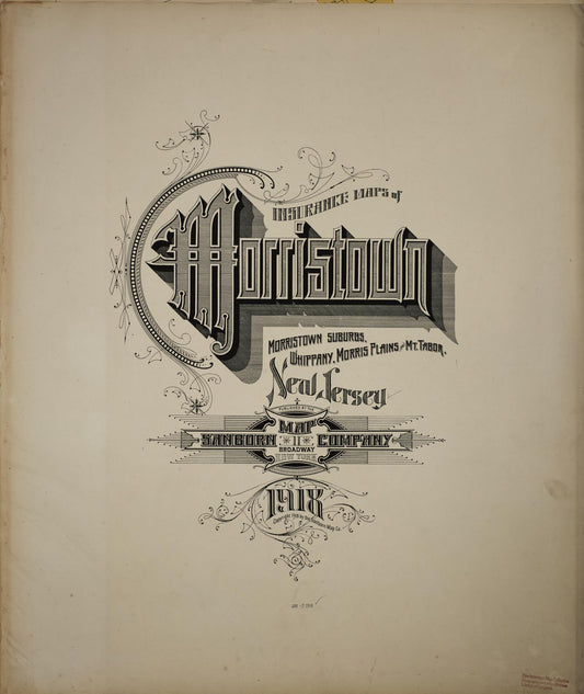 Sanborn Fire Insurance Map from Morristown, Morris County, New Jersey. (1918) – Historic Sanborn Fire Insurance Map Print