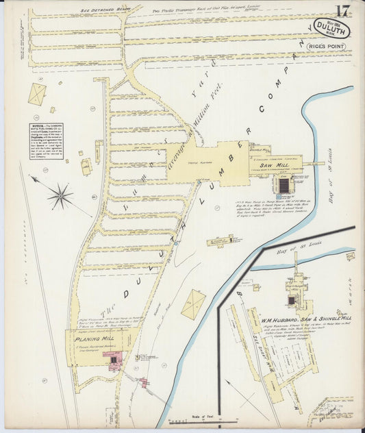 Sanborn Fire Insurance Map from Duluth, Saint Louis County, Minnesota (1884), Sheet #0017 - Historic Sanborn Fire Insurance Map Print, vintage old map wall art, antique decor, genealogy gift, Minnesota Minnesota map