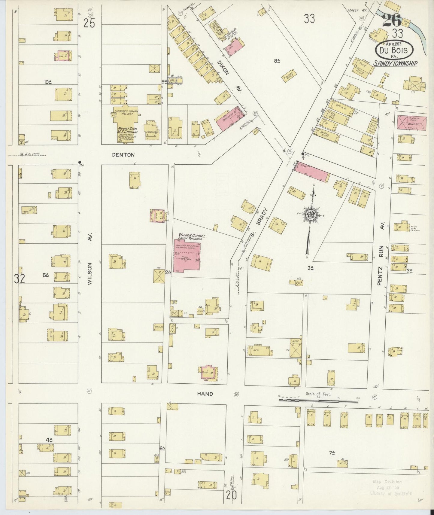 Sanborn Fire Insurance Map from Du Bois, Clearfield County, Pennsylvania (1913), Sheet #0026 - Historic Sanborn Fire Insurance Map Print, vintage old map wall art, antique decor, genealogy gift, Pennsylvania Pennsylvania map