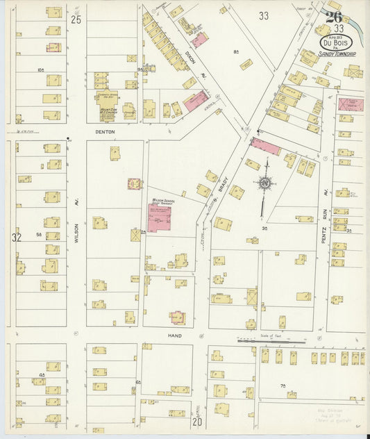 Sanborn Fire Insurance Map from Du Bois, Clearfield County, Pennsylvania (1913), Sheet #0026 - Historic Sanborn Fire Insurance Map Print, vintage old map wall art, antique decor, genealogy gift, Pennsylvania Pennsylvania map