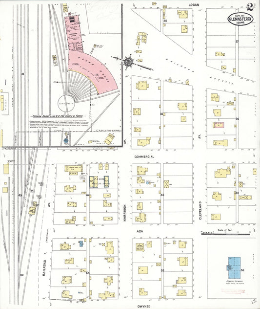Sanborn Fire Insurance Map from Glenns Ferry, Elmore County, Idaho (1911), Sheet #0002 - Historic Sanborn Fire Insurance Map Print, vintage old map wall art, antique decor, genealogy gift, Idaho Idaho map