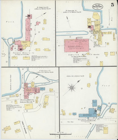 Sanborn Fire Insurance Map from Wickford, Washington County, Rhode Island (1903), Sheet #0005 - Complete Map Set gallery image, historic Sanborn map, vintage wall art, Rhode Island Rhode Island