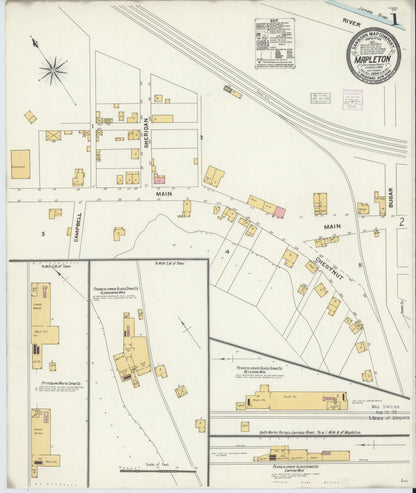 Sanborn Fire Insurance Map from Mapleton, Huntingdon County, Pennsylvania (1904), Sheet #0001 - Complete Map Set gallery image, historic Sanborn map, vintage wall art, Pennsylvania Pennsylvania